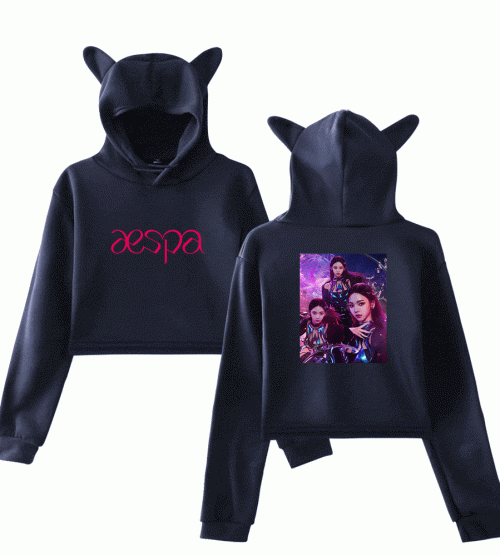 Aespa Avatar Trio Cropped Hoodie